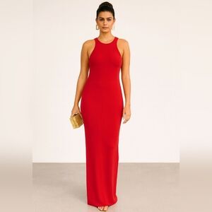 Patrizia Pepe Red Seamless Long Maxi Gown Dress Size 0